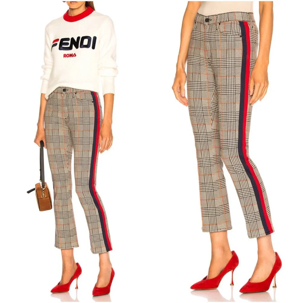 NWT‎ MOTHER The Insider Ankle Plaid - As Seen On Jamie Chung